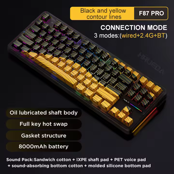 AULA F87 Pro 80% Wired & Wireless Hot-Swappable Gasket Mechanical Keyboard