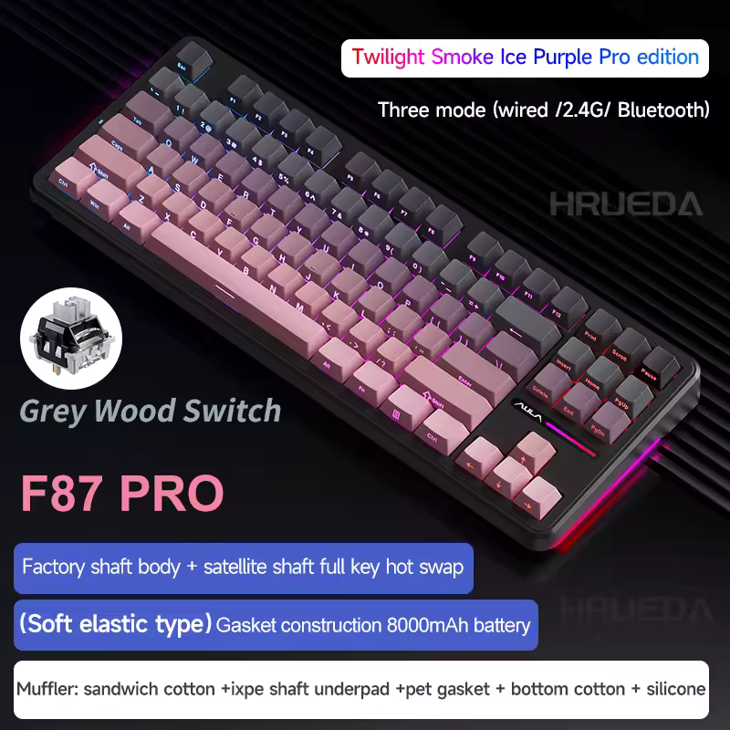 AULA F87 Pro 80% Wired & Wireless Hot-Swappable Gasket Mechanical Keyboard