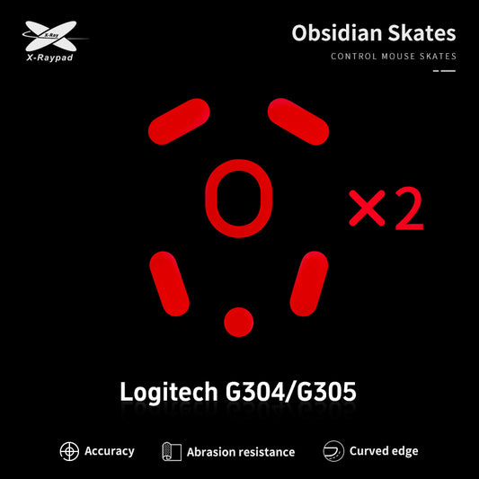 Xraypad Obsidian Skates for Logitech G304/G305 Lightspeed Wireless