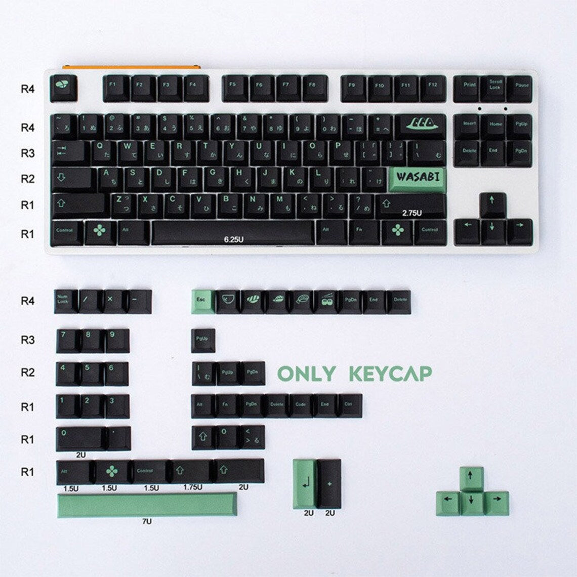 GMK Wasabi PBT DyeSub Keycaps (Clones) – GenesisPC